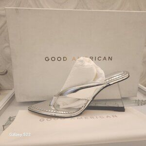 Good American Silver Sandals